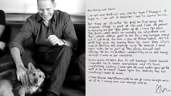 Alan Davidson with dog and letter